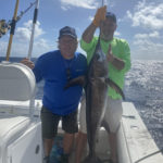 2020 - Mattie and Art Berry with a 75lb swordfish they released.