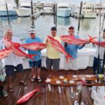 2021 - A nice haul of Queen Snappers caught on Gerald Blackie’s Red Lion.  With anglers Rob Gothier, Jay Guarch, and Gerald Blackie.
