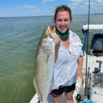 2021 - Liz Pace caught a beautiful Speckled Trout out of Ocean Reef.  