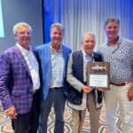 2022 - Tom Davidson Sr receives the Rod & Gun Sportsman of the Year award.  Pictured are Tom Jr., John, Tom Sr. and Jim Davidson.